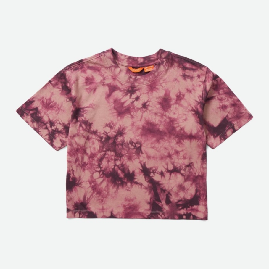 メレル バーガンディ タイダイ レディース サンベイクド アーク ティー