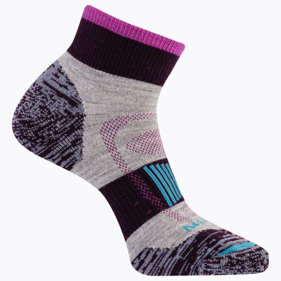 メレル ゾーニング クォーター ハイカー ソックス フクシア